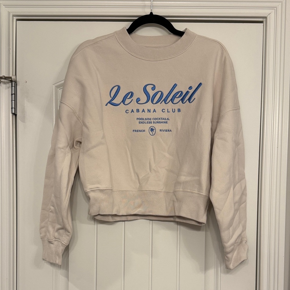 Abercrombie & Fitch Le Soleil Cabana Club  Cropped Sweatshirt, Size Small